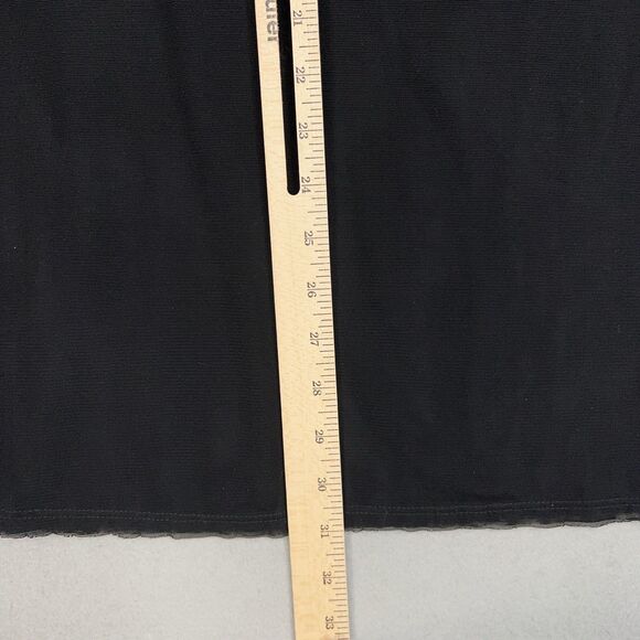 A'nue Ligne Shirt Women Large Black Sheer Mesh Basic Layer Minimal Boho Designer - Picture 11 of 12